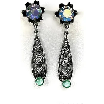 Náušnice Náušnice visací s duhovými kamínky 2706, Jablonecká Bižuterie