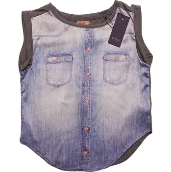 Dívčí tričko Emoi dívčí šedé tričko bez rukávů Velikost: 152