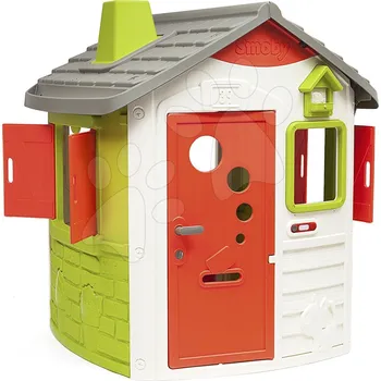 Hra na zahradu Domeček Neo Jura Lodge Smoby s plnými dveřmi komínem a zvonkem