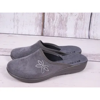 Dámské pantofle Pantofle papuče bačkory Inblu 5D19-025 šedé s kamínkovým motýlkem velikost: 37