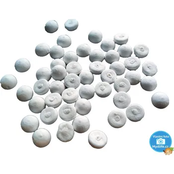 BD-Tova Bílé půlkuličky z buničiny s dírkou - 12 mm, 50 ks