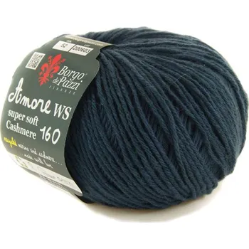 Příze Borgo de' Pazzi Amore WS Super soft Cashmere 160 petrolio 52 (Super soft Cashmere 160 petrolio 52)