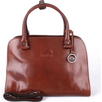 Kabelka Dvouoddílová luxusní dámská hnědá kabelka do ruky Marta Ponti no. 6132