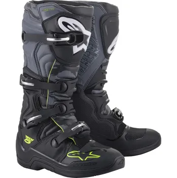 Moto obuv Boty TECH 5, ALPINESTARS (černá/šedá/žlutá fluo) 2026 (Velikost: 47)