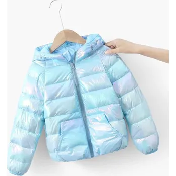 Dívčí bunda Dětská lesklá podzimní bunda mix barev Barva: modrá, V E L I K O S T: 100