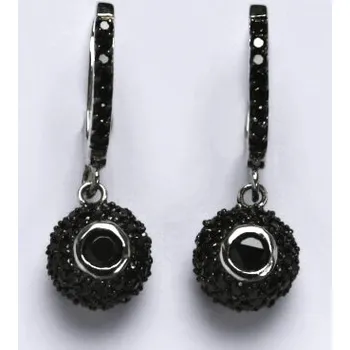 Náušnice Střírdné náušnice s černými zirkony,váha 7,01 g