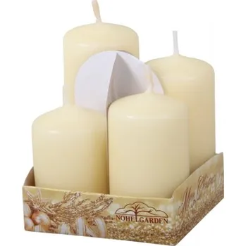 Svíčka Nohel Garden Svíčky adventní STUPŇOVITÉ matné d4x6/7/8/9cm - béžová 4ks