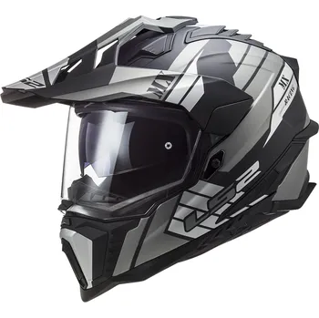 Helma na motorku LS2 MX701 EXPLORER ATLANTIS MATT TITANIUM (velikost helmy: L (59-60cm))