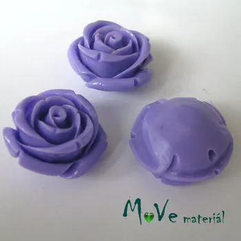 Dětské navlékací korálky Resinový korálek RŮŽE, 1ks, fialová