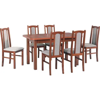 Jídelní set Jídelní set 6+1 Aleš Vyberte Tkaninu:: Tkanina 14, Vyberte Moření:: Deska ořech, ostatní bílé