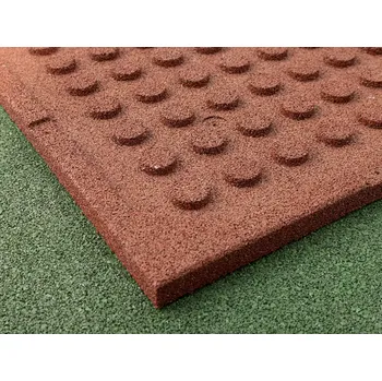 Dopadová pryžová dlažba herní červená 100x100x4 (Dopadové pryžové desky )
