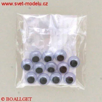 Pohyblivé oči 7 mm - 12 kusů v balení 9037