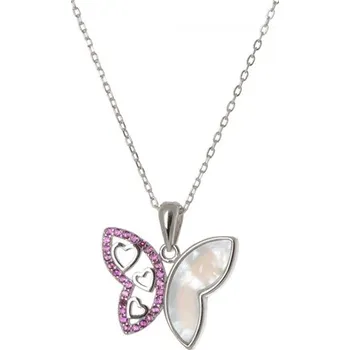Řetízek Dětský stříbrný řetízek ankr s motýlem AGS823/47