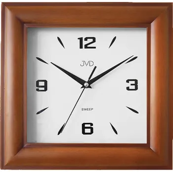 Hodiny JVD Dřevěné čitelné tiché nástěnné hranaté hodiny JVD NS20183.3