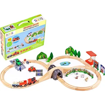 Vláček a vláčkodráha Doris Dřevěná vláčkodráha na baterie 90 dílků