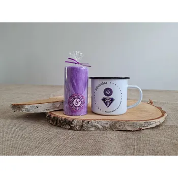 Dárková krabička Supeko čakrový plecháček Sahasrára 300 ml dárkový balíček