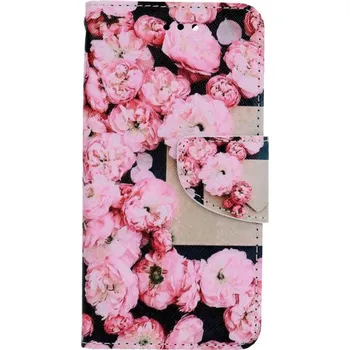 Pouzdro na mobilní telefon Pouzdro iPhone SE 2020 knížkové Růžové květy (kryt neboli obal na iPhone SE 2020)
