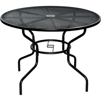 Zahradní stůl Zahradní celokovový stůl drátěný (tahokov), černý, průměr 106 cm
