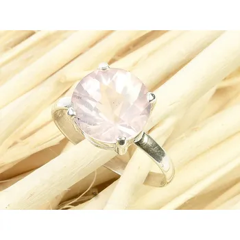 Prsten Kulatý růženínový prsten checker top brus Ag 925/1000