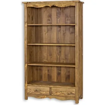 Knihovna Policový regál rustikální LUD 12 - K09 přírodní borovice
