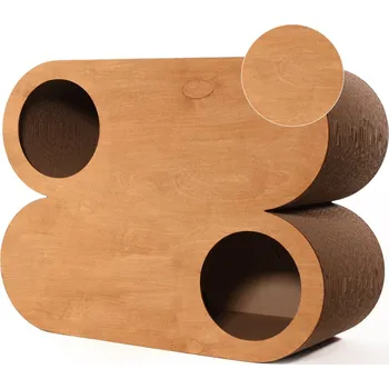 DOUBLE ELIPSE se dřevem 50x65cm Hloubka škrabadla: 30 cm, Barva: Ořech