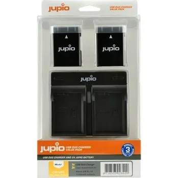 Set Jupio 2x EN-EL14(A) 1100mAh + USB duální nabíječka