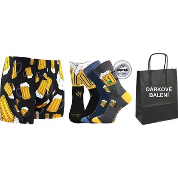 Pánské oblečení VoXX® Ponožky VoXX PiVoXX 3 páry + boxerky VoXX Kamil image PIVO černá ponožky 39-42 + boxerky M
