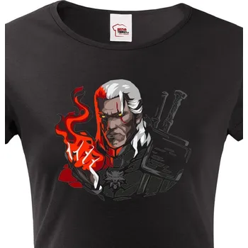 Dámské tričko Dámské tričko s motivem Zaklínač, Barva Černá, Velikost 3XL, Canvas Dámské tričko s krátkým rukávem Bezvatriko.cz 0856