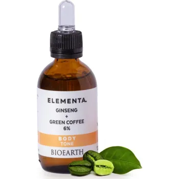 Pleťové sérum BIOEARTH Elementa BODY sérum: Ženšen + zelená káva 6% 50ml