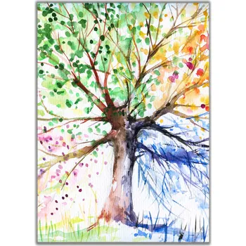 Obraz Malvis ® Obraz malovaný strom ročních období Velikost (šířka x výška): na výšku - 60x90 cm