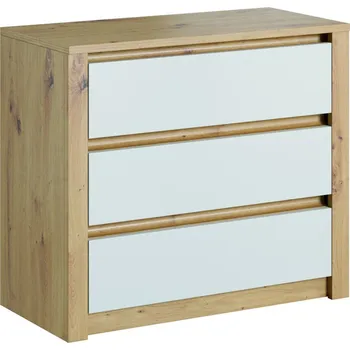 Komoda Eoshop Komoda Kypr S3K, bílá / dub artisan, lamino