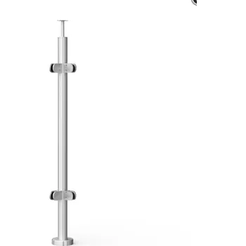 Zábradlí Hahn Steel Rohový sloupek O42,4 mm, madlo pr. O42,4 mm Těsnění pro sklo: 10mm