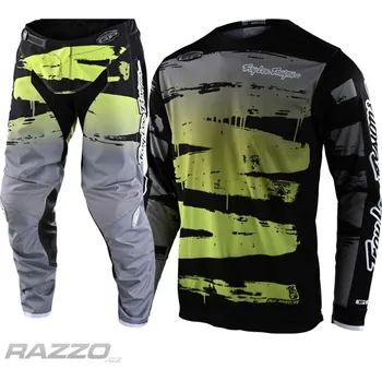 MX komplet TroyLeeDesigns GP Brushed Black Glo Green Set 2022