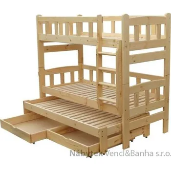 Dětská postel patrová dřevěná postel masivní Niagara chalup