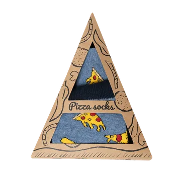 Pánské ponožky Ponožky - Pizza v dárkové krabičce - velikost 39-42 (Velikost 39-42)