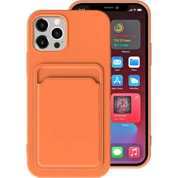 Kryt s kapsou na karty pro iPhone 13 mini - oranžový