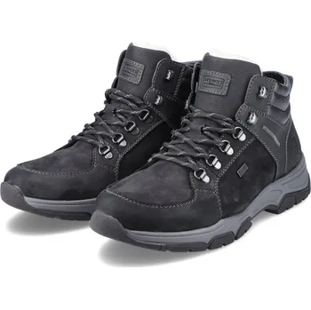 Pánské polobotky Pánská kožená kotníková obuv 31224-01 Rieker černá Barva: schwarz, Velikost: 46