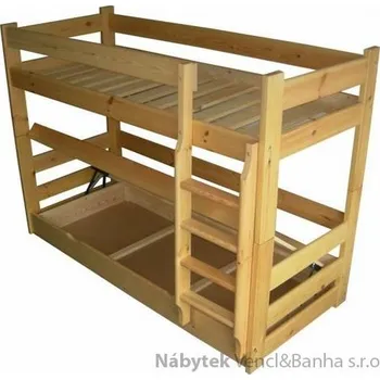 Dětská postel dřevěná patrová postel z masivu ,palanda HIT chalup