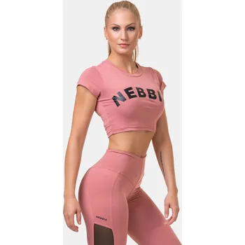 Dámské tričko Nebbia Sporty HERO crop top s krátkým rukávem 584 XS růžová