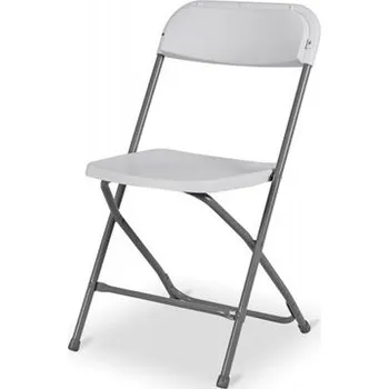 Skládací židle POLY 7, šedý rám, bílý sedák a opěradlo POLY7-WH
