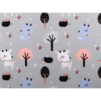 Bavlněný flanel srnky, barva 1 (864) šedá světlá