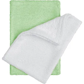 T-TOMI Koupací žínky - rukavice, white+green / bílá+zelená