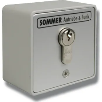 Dálkový ovladač vrat klíčový spínač na omítku Sommer - 1-pólový, s cylindrickou vložkou