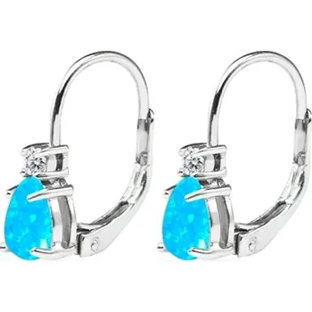 Náušnice Stříbrné naušnice s opály a čirými zirkony STNAU0932F