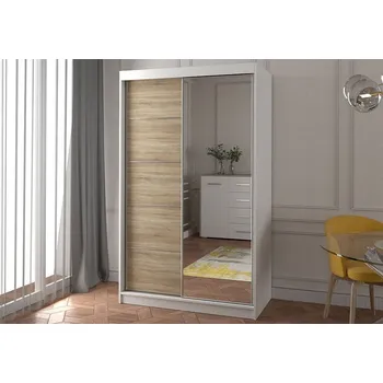 Dětská skříň Moderní šatní skříň Neomi 05 - bílá / dub sonoma - 120 cm