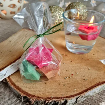 Svíčka Supeko plovoucí svíčky HVĚZDA 3ks červenohnědé