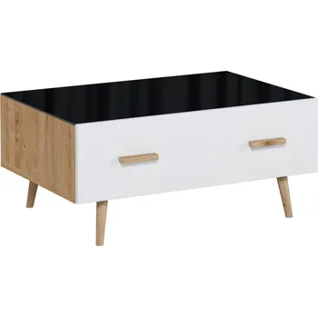 Konferenční stolek Eoshop Konferenční stolek Brela TS, bílá / dub ribeck, lamino