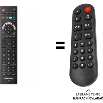 Panasonic TX-65JXW834 náhradní dálkový ovladač pro seniory.