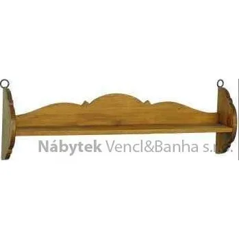regál rustikální závěsná polička stylová z masivního dřeva borovice Mexicana ACC54 euromeb