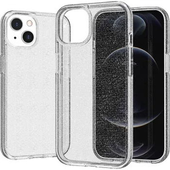 Pouzdro na mobilní telefon Transparentní kryt se třpytkami pro iPhone 13 - stříbrný